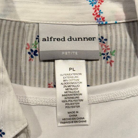 NWT Alfred Dunner Top Set 3/4 Sleeve Anchor Nautical Coastal Grandma Button PL - Picture 3 of 8